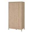 Madrid Wardrobe - 2 Door - Jackson Hickory Oak