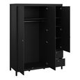 Madrid Wardrobe - 3 Door - 2 Drawer - Combi - Black