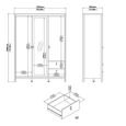 Madrid Wardrobe - 3 Door - 2 Drawer - Combi - White