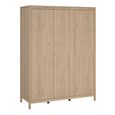 Madrid Wardrobe - 3 Door - Jackson Hickory Oak