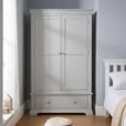 Paisley Wardrobe - 2 Door - 1 Drawer - Grey Painted