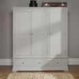 Paisley Wardrobe - 3 Door - 2 Drawer - Grey Painted