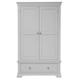 Paisley Wardrobe - 2 Door - 1 Drawer - Grey Painted