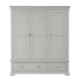 Paisley Wardrobe - 3 Door - 2 Drawer - Grey Painted