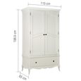 Amelie Wardrobe - 2 Door 1 Drawer - White