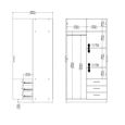 Sprint Wardrobe - 2 Door - 3 Drawer - White