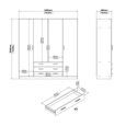 Sprint Wardrobe - 4 Door - 3 Drawer - Matt Grey