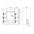 Sprint Wardrobe - 4 Door - 3 Drawer - White