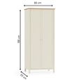 Coxmoor Wardrobe - 2 Door - Ivory Painted - Oak Top
