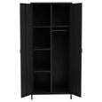 Academy Metal Wardrobe - 2 Door - Black