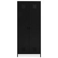 Academy Metal Wardrobe - 2 Door - Black