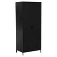 Academy Metal Wardrobe - 2 Door - Black