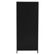 Academy Metal Wardrobe - 2 Door - Black