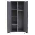 Academy Metal Wardrobe - 2 Door - Grey
