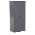 Academy Metal Wardrobe - 2 Door - Grey