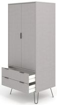Augusta Grey 2 Door 2 Drawer Wardrobe with Hairpin Legs