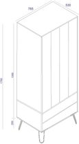Augusta Pine 2 Door 2 Drawer Wardrobe with Hairpin Legs