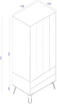 Augusta Wardrobe - 2 Door - 2 Drawer - White - Hairpin Legs