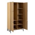 Albany Oak Ribbed 4 Door Wardrobe