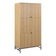 Albany Oak Ribbed 4 Door Wardrobe