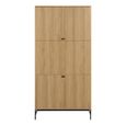 Albany Oak Ribbed 4 Door Wardrobe