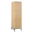 Albany Wardrobe - 2 Door - Narrow - Ribbed Oak