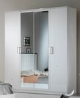 Ambra White Italian 4 Door Wardrobe with Mirrors