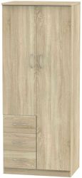 Avon Oak Effect 2 Door Wardrobe - RHF 3 Drawers