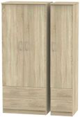 Avon Oak Effect 3 Door Triple Wardrobe - 4 Drawers