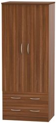 Avon Walnut Effect 2 Door 2 Drawer Double Wardrobe