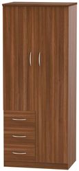 Avon Walnut Effect 2 Door Wardrobe - RHF 3 Drawers