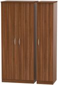 Avon Walnut Effect 3 Door Triple Wardrobe
