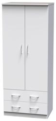 Avon White 2 Door 2 Drawer Double Wardrobe