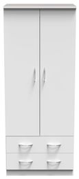 Avon White 2 Door 2 Drawer Double Wardrobe
