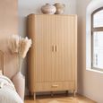 Axel Wardrobe - 2 Door - 1 Drawer - Oak Fluted