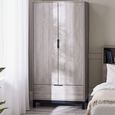 Bali Grey Oak Double Wardrobe - 2 Door - 1 Drawer
