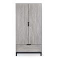 Bali Grey Oak Double Wardrobe - 2 Door - 1 Drawer