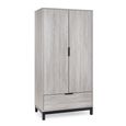 Bali Grey Oak Double Wardrobe - 2 Door - 1 Drawer