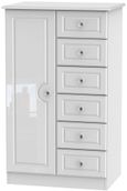 Balmoral White Gloss 1 Door Midi Wardrobe