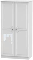 Balmoral White Gloss 2 Door Plain Wardrobe - H 182.4cm