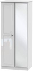 Balmoral White Gloss 2 Door Wardrobe - 1 Mirror