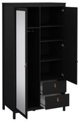 Barcelona Black 2 Door Combi Wardrobe