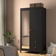 Barcelona Black 2 Door Combi Wardrobe