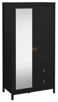 Barcelona Black 2 Door Combi Wardrobe