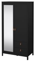 Barcelona Black 2 Door Combi Wardrobe