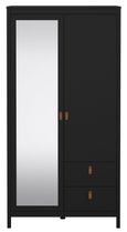 Barcelona Black 2 Door Combi Wardrobe