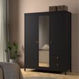 Barcelona Black 3 Door Combi Wardrobe