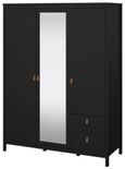 Barcelona Black 3 Door Combi Wardrobe