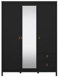 Barcelona Black 3 Door Combi Wardrobe