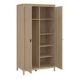 Barcelona Jackson Hickory Oak 2 Door Wardrobe